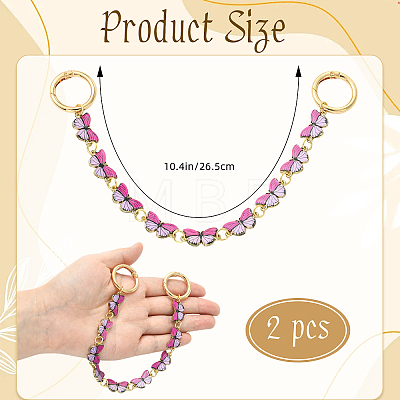 2Pcs Alloy Enamel Butterfly Boot Strap Chains HJEW-SW00418-1