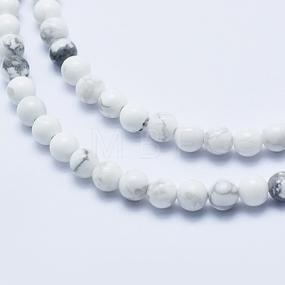 Natural Howlite Beads Strands G-P353-01-4mm-1