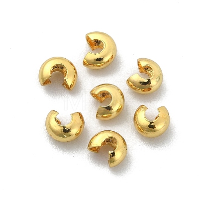 Brass Crimp Beads Covers X-KK-P232-14G-1