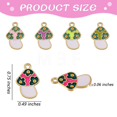 20Pcs 5 Colors Rack Plating Alloy Enamel Pendants ENAM-SZ0002-95-1