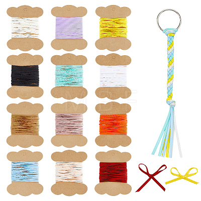 12 Colors Polyester Ribbons SRIB-PH0001-87-1