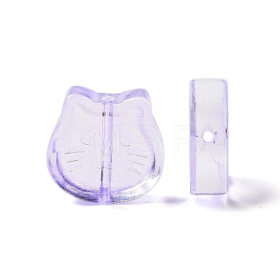 Transparent Spray Painted Glass Beads GLAA-I050-13E-1