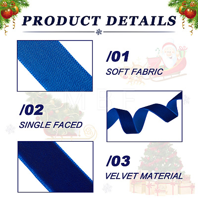 Yilisi 37.5 Yards 3 Colors Christmas Single Face Velvet Ribbon OCOR-YS0001-09-1