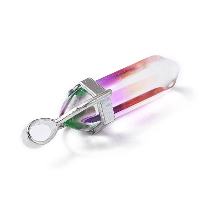 Faceted Bullet Glass Pointed Pendants GLAA-CJC0001-16D-1