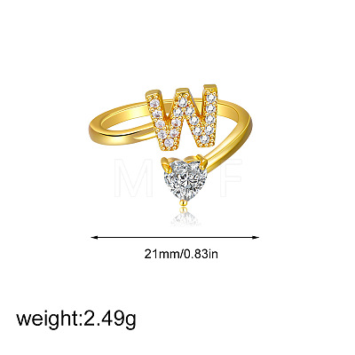 Brass Micro Pave Clear Cubic Zirconia Cuff Open Rings FS-WGF859A-13-1