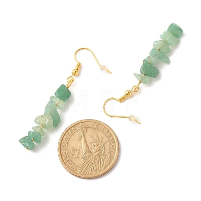 Natural Green Aventurine Chip Beaded Dangle Earrings EJEW-JE04788-01-1