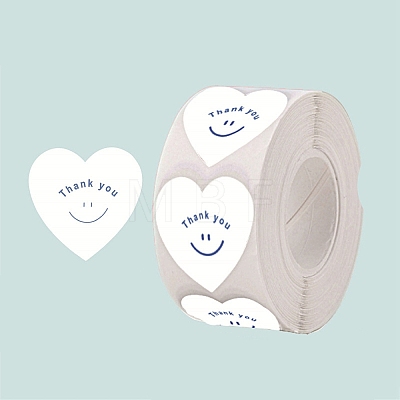 500Pcs Heart with Thank You Roll Stickers DIY-U008-01C-1