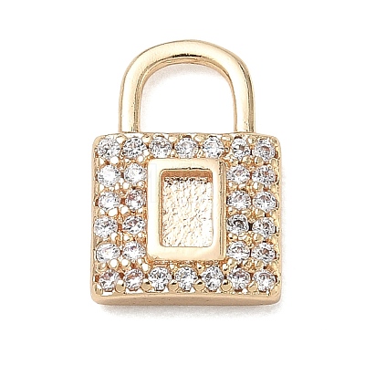 Brass Micro Pave Clear Cubic Zirconia Charms CU-CBAFF5B-14G-1