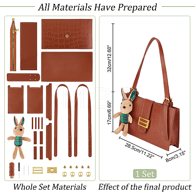 Rabbit DIY Imitation Leather Crossbody Bag Kits DIY-WH0410-01C-1
