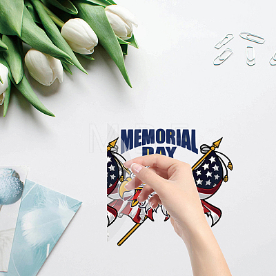 8Pcs 4 Styles Memorial Day Self Adhesive Waterproof PVC Stickers DIY-WH0311-042-1