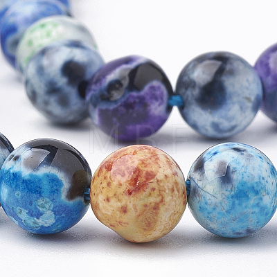 Dyed Natural Fire Crackle Agate Beads Strands G-T098-02B-07-1