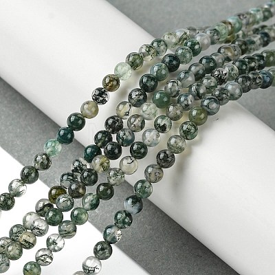 Natural Moss Agate Beads Strands G-K365-C06-01-1