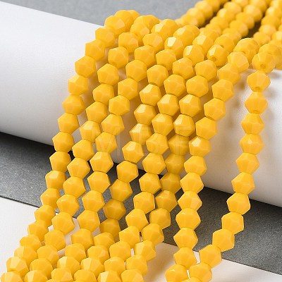 Opaque Solid Color Imitation Jade Glass Beads Strands GLAA-F029-P4mm-04-1