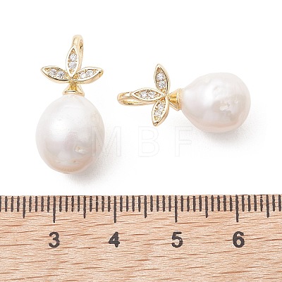 Natural Baroque Keshi Pearl Pendants PALLOY-JF05452-1