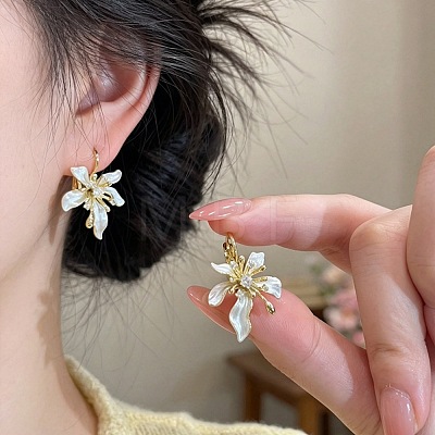 Alloy Enamel Leverback Earrings WGBBE2E-01-1