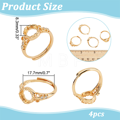  Adjustable Brass Finger Rings Components KK-NB0003-02C-1