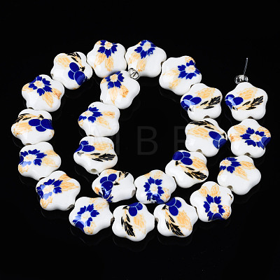 Handmade Porcelain Ceramic Beads Strands PORC-S502-036B-1