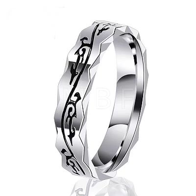 Dragon Pattern 201 Stainless Steel Finger Rings for Men FS-WG77ECB-01-1