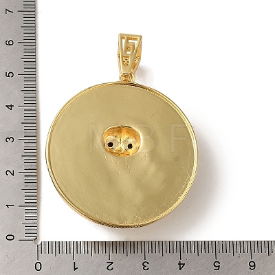 Brass Micro Pave Clear Cubic Zirconia with Enamel Pendants KK-R162-073B-G-1