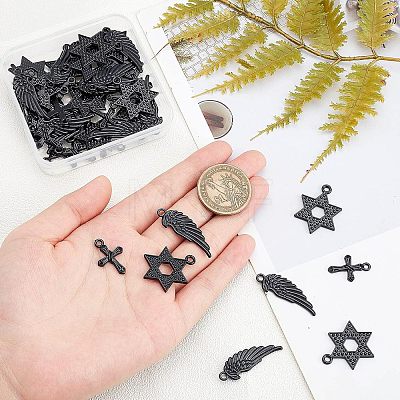 48Pcs 3 Style Alloy Pendants FIND-FH0004-28-1