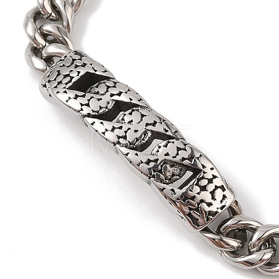 Ion Plating(IP) 304 Stainless Steel Twisted Chain Shaped Link Chain Bracelets for Men BJEW-B096-48C-AS-1