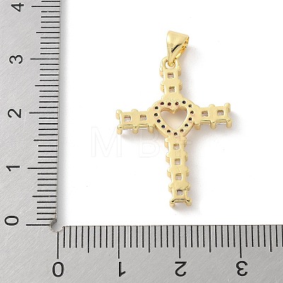 Brass Micro Pave Cubic Zirconia Pendants KK-P294-06G-04-1