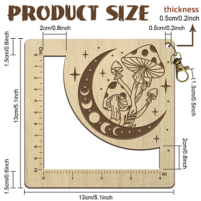 Wooden Square Frame Crochet Ruler DIY-WH0537-002-1