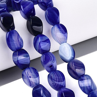 Dyed & Heated Natural Agate Beads Strands G-N359-14A-01-1