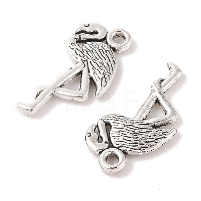 Tibetan Style Alloy Flamingo Shape Pendants X-TIBEP-Q043-293-RS-1