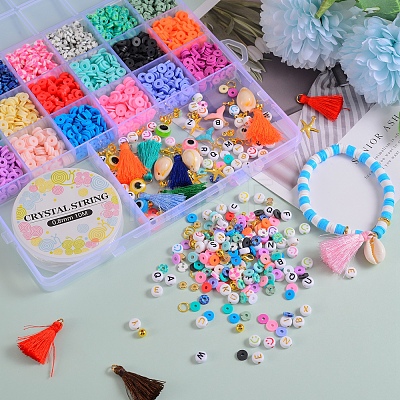 Polymer Clay Beads Kit for DIY Jewelry Set Making DIY-SZ0005-78-1