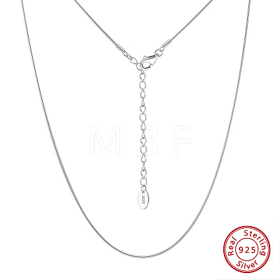 925 Sterling Silver Round Snake Chain Necklaces for Women NJEW-H048-07P-1