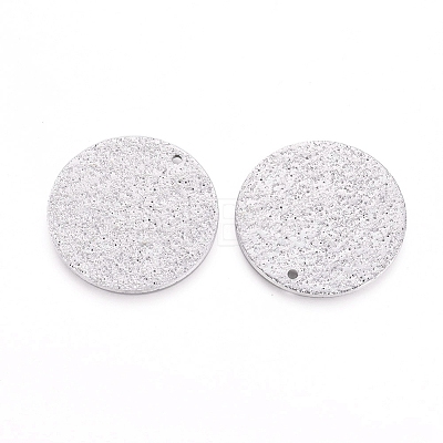 Tarnish Resistant 304 Stainless Steel Textured Pendants LS-STAS-I098-01-25mm-P-1