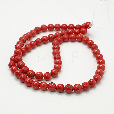 Natural Mashan Jade Round Beads Strands G-D263-6mm-XS04-1