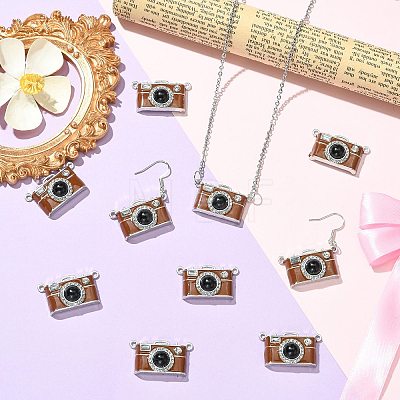 10Pcs Alloy Enamel with Crystal Rhinestone Pendants ENAM-CJ0007-59-1