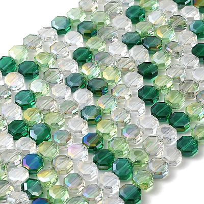 Electroplated Glass Beads Strands EGLA-A048-01A-02-1