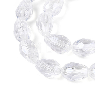 Transparent Teardrop Glass Beads Strands GLAA-T025-79C-01-1