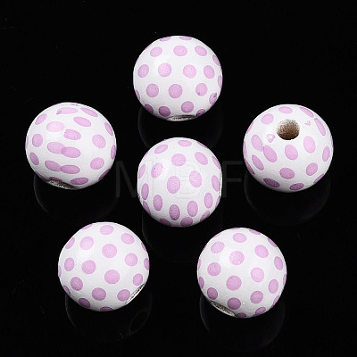 Easter Theme Printed Wood Beads WOOD-T032-22J-1