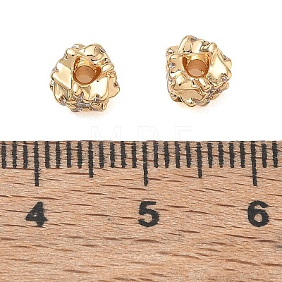 Brass Micro Pave Clear Cubic Zirconia Beads CU-CBAB0CF-05G-1