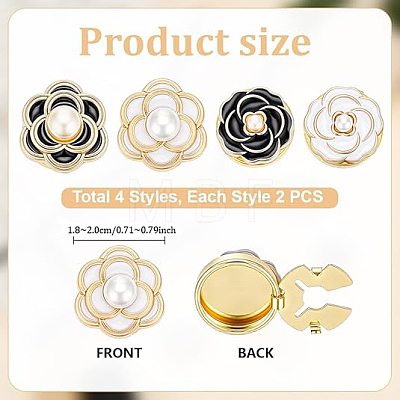 8Pcs 4 Styles Alloy Cufflinks HJEW-PH02558-1