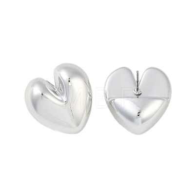 Heart CCB Plastic Stud Earrings for Women EJEW-Q382-05P-1