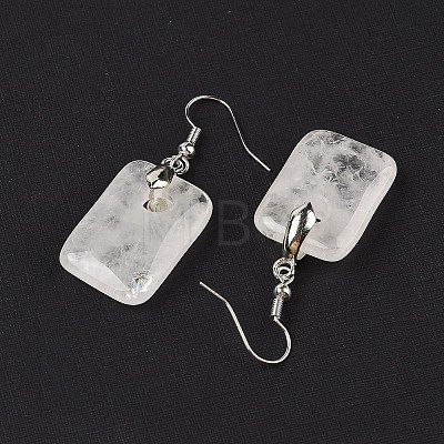 Natutal Quartz Crystal Dangle Earrings EJEW-F343-E06-1