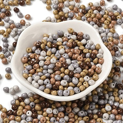 6/0 Opaque Baking Paint Glass Seed Beads SEED-M012-02A-25-1