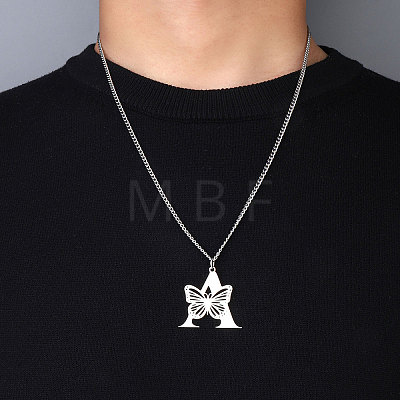201 Stainless Steel Necklaces NJEW-Q336-01E-P-1