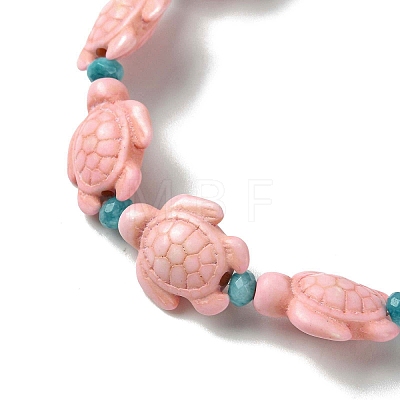 Synthetic Turquoise Beads Stretch Bracelets for Women BJEW-JB13598-01-1