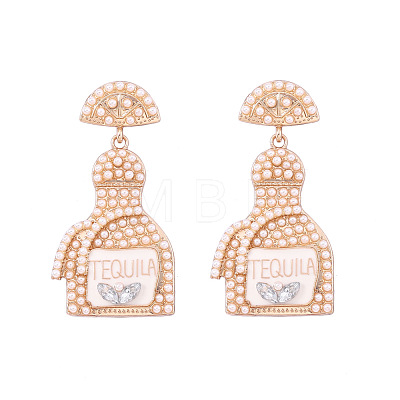 Zinc Alloy Rhinestone Dangle Stud Earrings FS-WG8FD93-11-1
