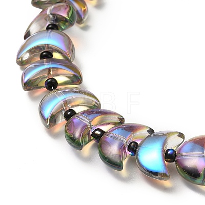 Transparent Electroplate Glass Beads Strands X-EGLA-E030-01O-01-1