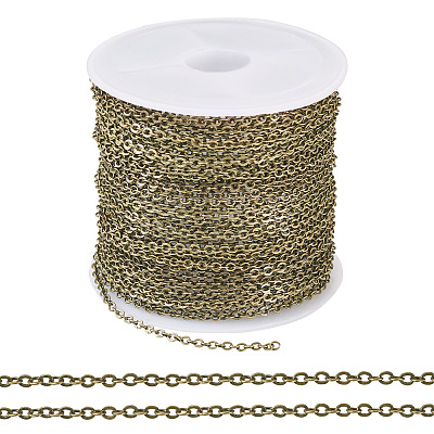 Brass Coated Iron Flat Cable Chains CH-TAC0007-01AB-1