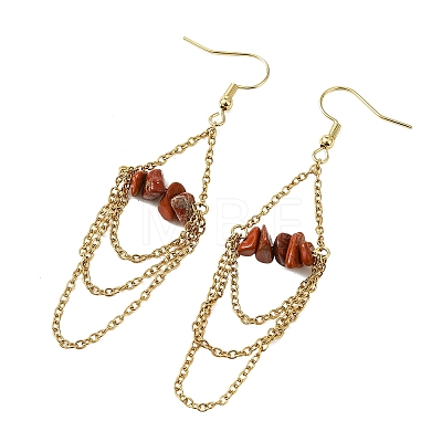 Natural Red Jasper Dangle Earrings EJEW-JE07287-02-1