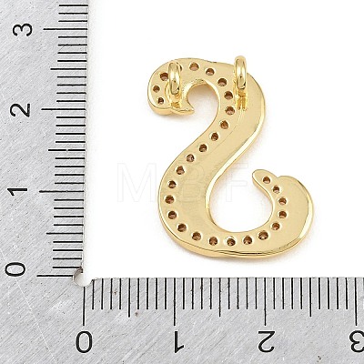 Brass Micro Pave Clear Cubic Zirconia Pendants CU-CBA8481-01G-S-1