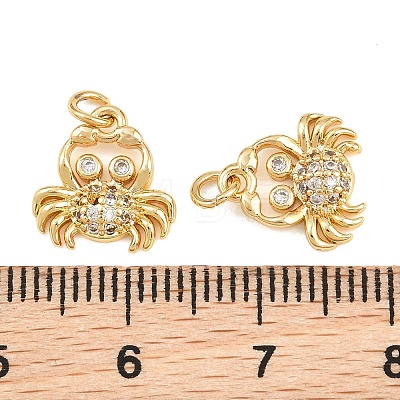 Brass Micro Pave Clear Cubic Zirconia Charms KK-Q085-04G-G-1